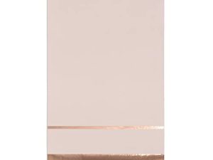 100 Pink Guest Napkins with Rose Gold Trim Disposable Paper Pack Elegant Dinner Hand Napkin for Bathroom Wedding Holiday Anniversary Birthday Party Bridal & Baby Shower Metallic Foil Decorative Towels
