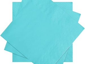 Spakon 100 Pieces 2-ply Teal Paper Cocktail Napkin Disposable Soft Teal Napkins for Dinner Wedding Party Birthday Bridal Anniversary Reception