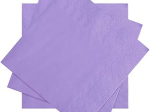 Spakon 100 Pieces 2-ply Lavender Cocktail Napkin Disposable Soft Lavender Napkins for Dinner Wedding Party Birthday Bridal Anniversary Reception
