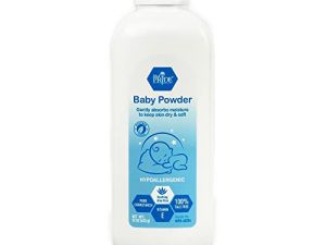 MED PRIDE Hypoallergenic Baby Powder 100% Talc Free with Aloe Vera & Vitamin E- Pure Cornstarch Absorbent Baby Powder for Moisture Protection