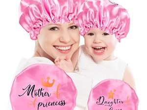 Mommy and Me Bonnet Set Satin Bonnet Hair Bonnet for Sleeping- Women Silk Bonnet