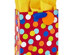 Hallmark 9" Medium Gift Bag with Tissue Paper (Red with Blue