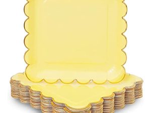Pastel Yellow Square Paper Plates