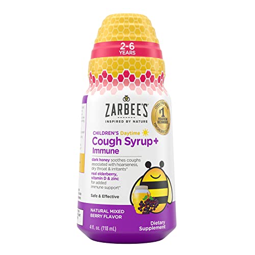 Zarbee's Kids Cough + Immune Daytime for Children 2-6 with Dark Honey Zarbee's Kids Cough + Immune Daytime for Children 2-6 with Dark Honey