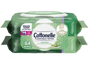 Cottonelle GentlePlus Flushable Wet Wipes with Aloe & Vitamin E - 2 Flip-Top Packs