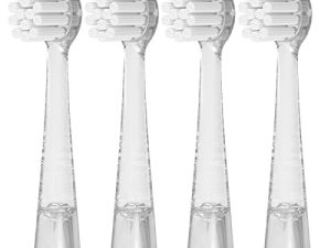 Replacement Toothbrush Heads Compatible with Papablic BabyHandy Sonic Electric Toothbrush 18-36 Months (Transparent)