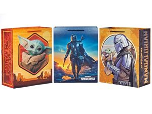 Hallmark Star Wars The Mandalorian 13" Large Gift Bag Bundle (3 Bags: Baby Yoda