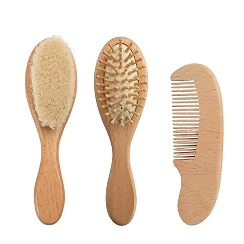 PandaEar Baby Hair Brush and Comb Set for Newborn| Natural Wooden Hairbrush with Soft Goat Bristles PandaEar Baby Hair Brush and Comb Set for Newborn| Natural Wooden Hairbrush with Soft Goat Bristles