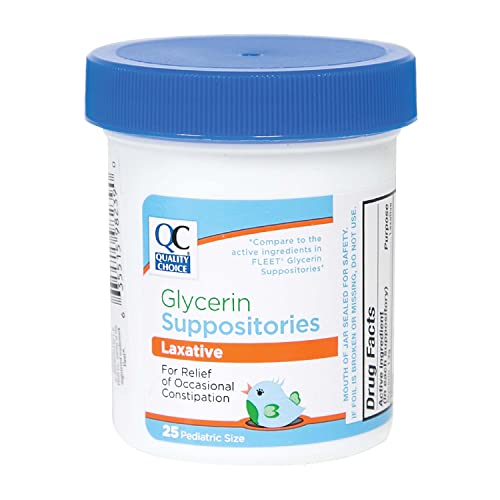 Quality Choice Pediatric Glycerin Suppositories Laxative Relief 25 Ct Each (2 Pack) Quality Choice Pediatric Glycerin Suppositories Laxative Relief 25 Ct Each (2 Pack)