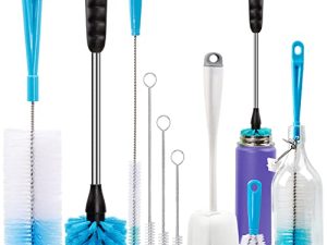 Holikme 8 Pack Bottle Brush Cleaning Set，Long Handle Bottle Cleaner for Washing Narrow Neck Beer Bottles