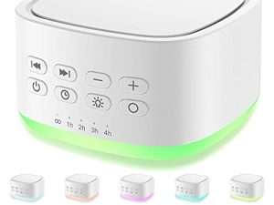 Magicteam White Noise Machine 10 Colors Lights and 25 Soothing Sounds Sleep Sound Machine with 5 Timers with Memory Feature Portable Sound Machine for Baby Adults.