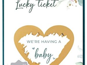 JoliCoon 5 Pregnancy announcement scratch cards - We're having a baby - Baby announcement scratch cards with envelope - Eucalyptus