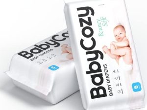 Baby Diapers Size 2(12-18lb) 12 Count Babycozy Bouncy Soft Diapers Hypoallergenic