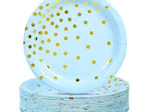CENLBJ Blue and Gold Paper Plates