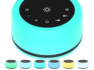 ColourNoise Sound Machines White Noise Machine 12 Colors Night Lights with 30 Soothing Sounds Sleep Machine with 5 Timers Portable for Home Travel and Office… (R-Black)