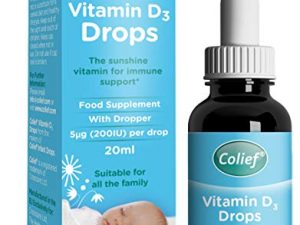 Colief Vitamin D 3 Drops | The Infant's Sunshine Vitamin for Immune Support | Liquid Vit D3 Supplement for Babies from Birth | Suitable For All The Family | 0.67 Fl Oz