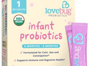 Lovebug Award Winning USDA Organic Probiotic for Infants | Ages 0 - 6 Months | Helps with Colic