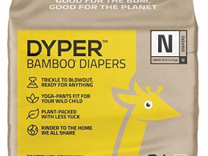 DYPER Bamboo Baby Diapers Size Newborn | Natural Honest Ingredients | Cloth Alternative | Day & Overnight | Plant-Based + Eco-Friendly | Hypoallergenic for Sensitive Infant Skin | Unscented - 34 Count