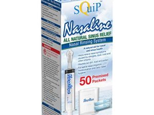 Squip Nasaline Nasal Rinsing Kit with 50 Premixed Saline Packets
