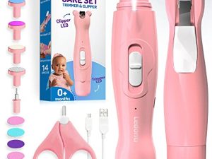 Rechargeable Baby Nail Clippers - Baby Nail Trimmer Electric w/Led Light for Newborn
