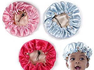 BEAUTIYAND Satin Bonnet Sleep Cap Adjustable Bonnets for Kids Reversible Toddler Bonnet