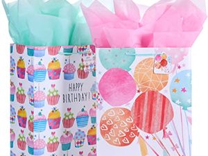 16.5" Extra Large Gift Bags for Birthday Party with Tissue Paper(2 Pack