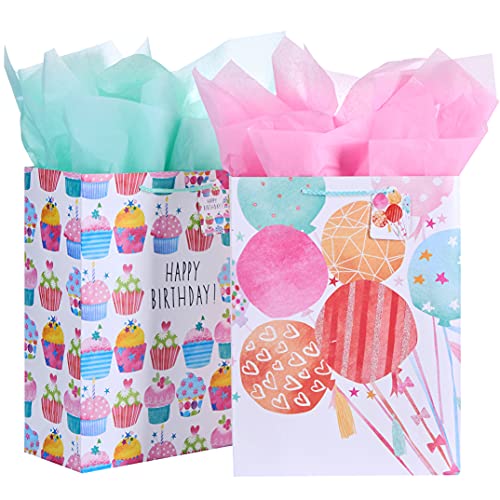 16.5" Extra Large Gift Bags for Birthday Party with Tissue Paper(2 Pack 16.5" Extra Large Gift Bags for Birthday Party with Tissue Paper(2 Pack