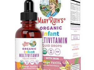 Multivitamin & Multimineral with Iron for Infants by MaryRuth's | USDA Organic | Sugar Free | Liquid Vitamins for Babies 6-12 Months | Immune Support & Overall Wellness | Vegan | Non-GMO | 2 Fl Oz