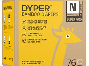 DYPER Viscose from Bamboo Baby Diapers Size Newborn | Honest Ingredients | Cloth Alternative | Day & Overnight | Made with Plant-Based* Materials | Hypoallergenic for Sensitive Skin