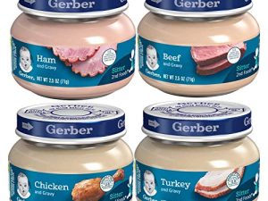 Gerber 2nd Foods 12 Total 2.5 Ounce Jars of Each Flavor (3 Turkey & Turkey Gravy