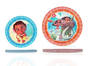 24 pcs Baby Moana Disposable Plates Party Supplies Birthday Plate 9" & 7" for Children