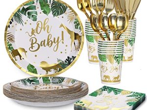 DEAYISTY Safari Baby Shower Plates