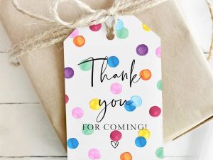 Thank You for Coming Gift Tags for Favors